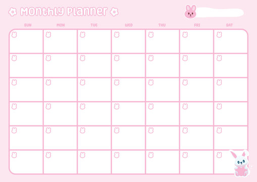 Cute monthly planner pastel color - Powered by Adobe