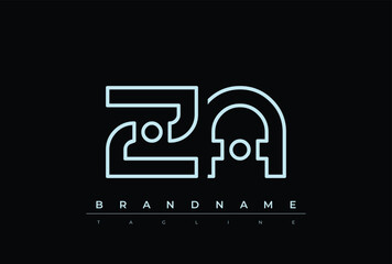 ZA Technology Letter  Logo Template. This tech letter logo is a graphic mark that uses letters to represent a technology company.