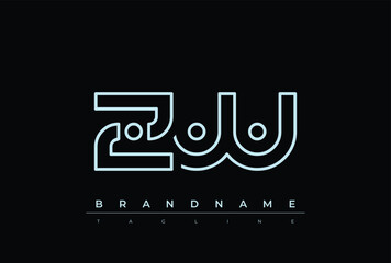 ZW Technology Letter  Logo Template. This tech letter logo is a graphic mark that uses letters to represent a technology company.