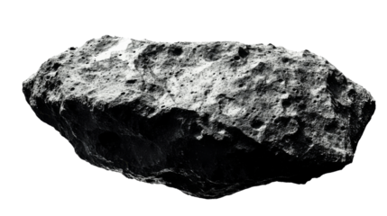Large asteroid floating in space with transparent background