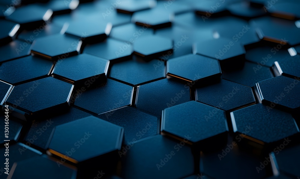 Poster abstract dark hexagonal pattern with subtle reflections and a modern feel