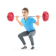 Obraz premium 3d man lifting barbell