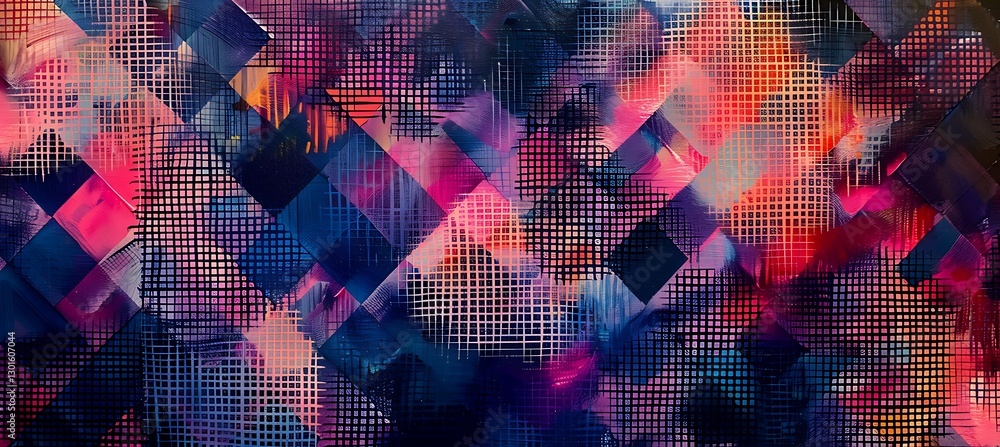 Poster pink and blue abstract background featuring crisp diagonal lines for a sleek and modern visual appea