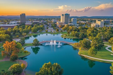 Huntsville Alabama Skyline Drone View