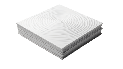 3D Notebook Sheets Block of Blank Pages with Spiral isolated on transparent background, PNG