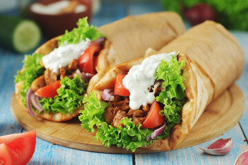A traditional dish of Greece - gyros