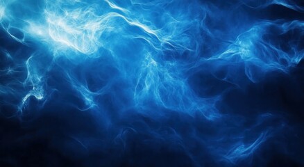 Abstract blue smoke, dynamic motion, dramatic effect. Background  dark. Use  digital art, graphic design