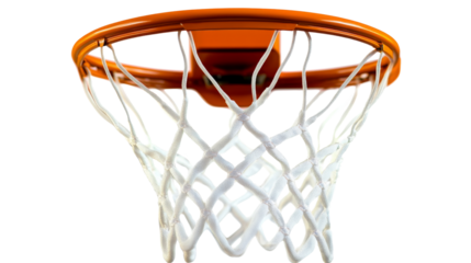 Basketball hoop and net isolated on transparent background