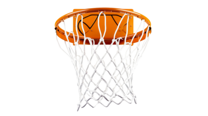 Basketball hoop and net isolated on transparent background