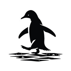 Obraz premium Penguin Waddling on Ice