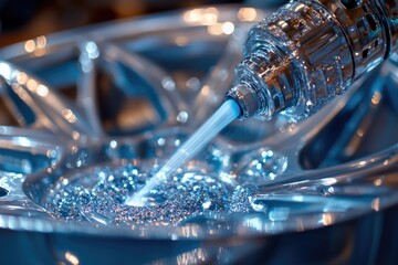 Sparkling Stream: Metal Surface Coating with Glittering Particles