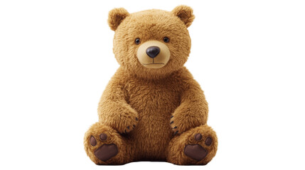 Obraz premium Brown teddy bear sitting on transparent background