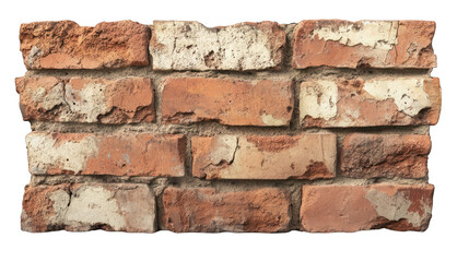 Obraz premium A rustic wall texture blending warm terracotta and soft neutrals, giving a vintage ambiance, isolated on white --ar 16:9