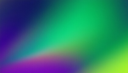 Fototapeta premium Grainy gradient background green purple blue cyan abstract color wave black backdrop, noisy texture banner header poster design