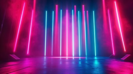 Neon lights stage performance