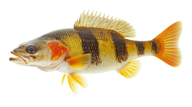Royal peacock bass fish swimming with transparent background