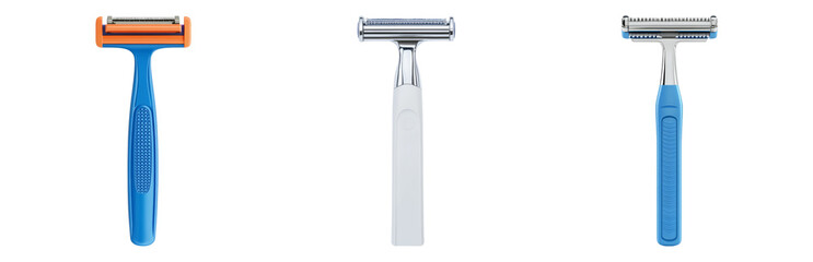 Variety of Razor Tools for Efficient Grooming Tasks Isolated on transparent background