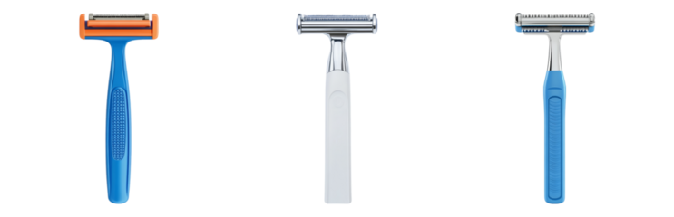 Variety of Razor Tools for Efficient Grooming Tasks Isolated on transparent background