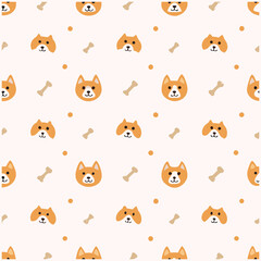Obraz premium Funny dogs seamless pattern illustration 