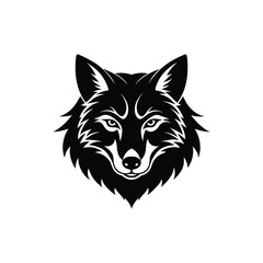 vector illustration of fox  head silhouette on white background