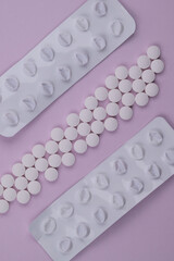 Photo of pills drugs  on background