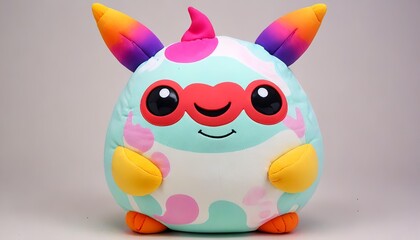 Soft Plush Imp with Button Eyes and Stubby Horns