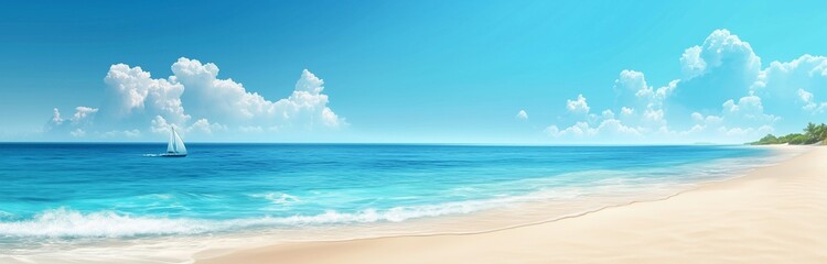 Fototapeta premium beautiful seascape blue sea and sky