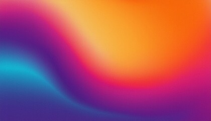Obraz premium Orange purple pink magenta blue vibrant grainy gradient background, abstract blurred color flow poster design