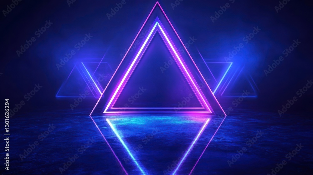 Aufkleber neon triangles abstract background for product display