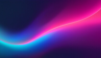 Obraz premium Pink blue purple glowing light gradient abstract color flow on dark background, grainy texture website header design