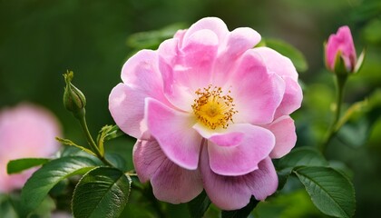 Pink Grootendorst hybrid rugosa rose blooming in summer garden