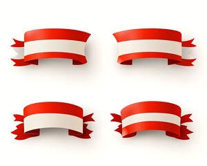 Austria Flag Ribbons on White Background
