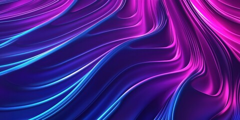 Fototapeta premium Abstract background with neon blue and purple waves, creating an elegant and modern wallpaper design