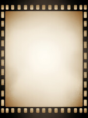Aged retro film frame texture. Faded sepia grain movie background. Vintage photo filter template with light leak, grain, scratches, noise, dust, speckles. Vector nostalgic cinematic photography effect