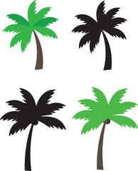 Fototapeta premium Palm party beach tropic colour and black silouette