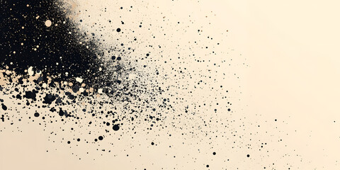 Obraz premium Abstract beige and black background. illustration with chaotic particles and splashes of paint. soft lighting. texture. wallpaper in calm colors. luxury elegant background