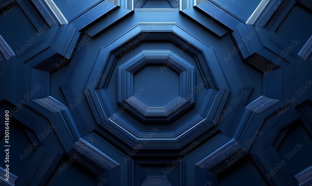 Poster abstract blue geometric shapes with layered texture and depth creating a modern pattern