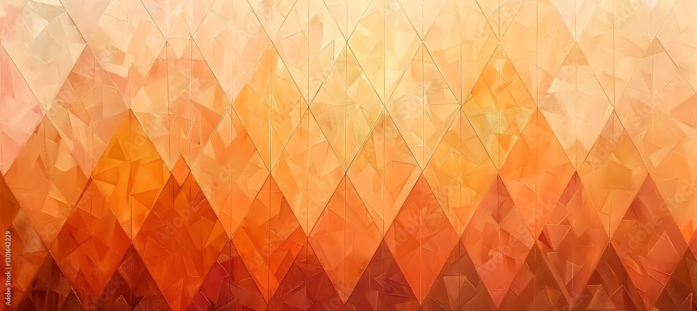 Poster abstract rhombus backdrop with alternating orange and yellow gradient shades in a stylish grid desig
