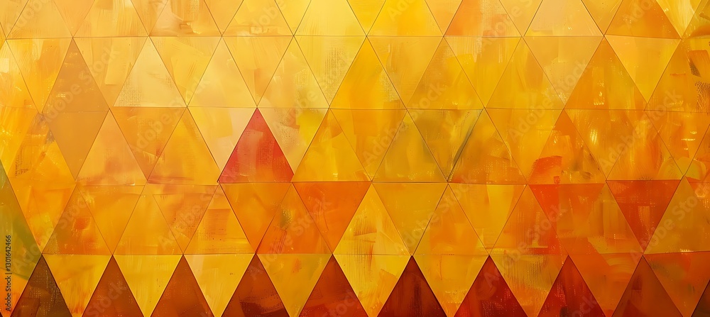 Poster rhombus grid background with changing shades of orange and yellow in a gradient pattern