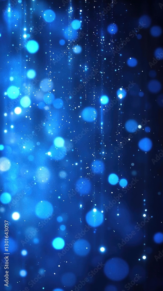 Poster abstract blue bokeh background with shimmering lights creating a dreamy atmosphere