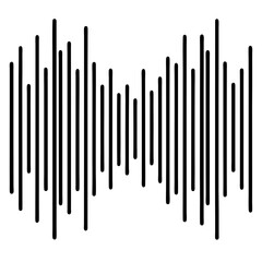 black audio waveform on a isolated background, representing sound or music waves. the image is minimalist and abstract vector illustration