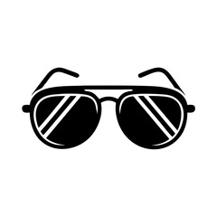 Fototapeta premium a pair of classic aviator sunglasses with a sleek and stylish design. The sunglasses have a black frame and dark lenses, offering both functionality and a touch of cool vector illustration