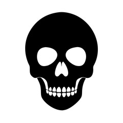 Fototapeta premium black skull illustration or icon with clean design and symmetrical form vector illustration