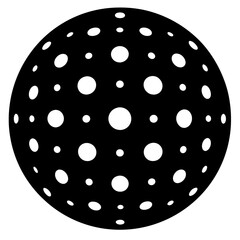 a black and white illustration of a sphere with dotted pattern, creates a mesmerizing visual vector illustration