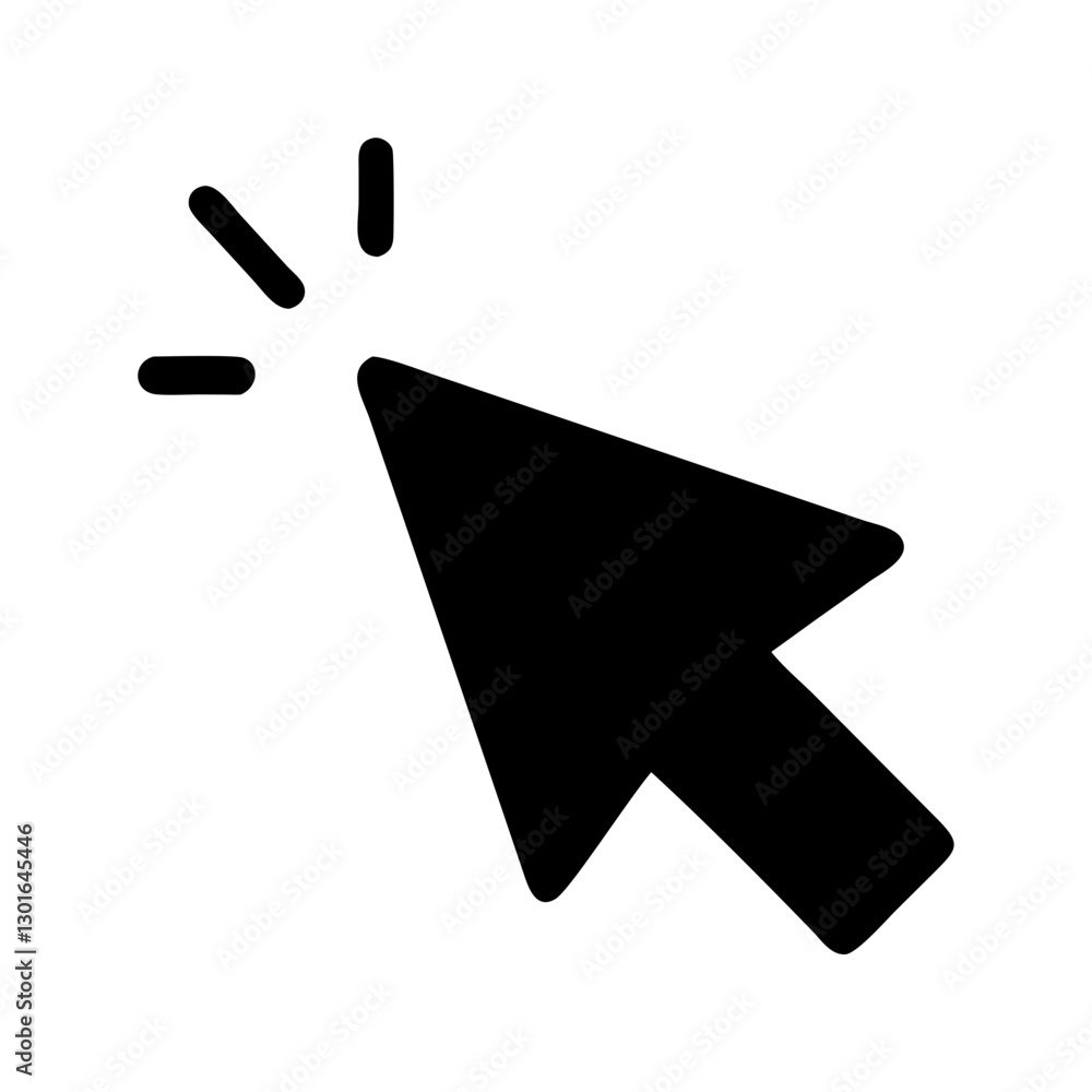 Poster a black computer cursor icon with a pointing arrow vector illustration