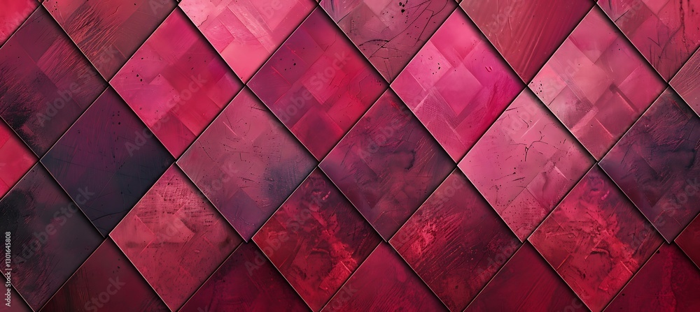 Poster rhombus grid background with alternating red and maroon shades, creating a stylish and modern abstra