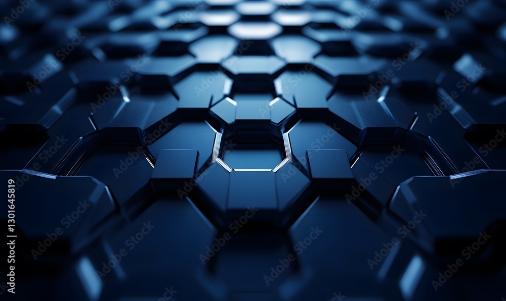 Poster dark blue futuristic hexagonal surface pattern technology background