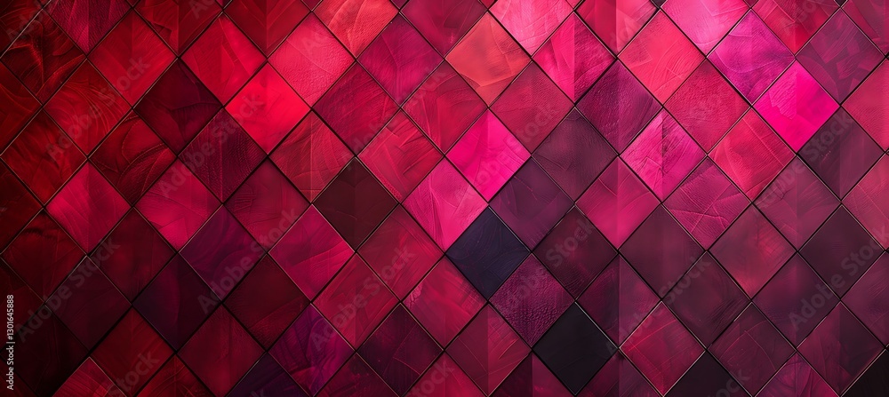 Poster rhombus grid background with changing shades of red and maroon in a stylish geometric pattern