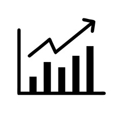 financial growth chart in an upward trend vector illustration