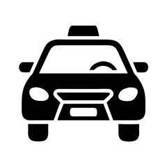 Obraz premium a simple taxi icon in black silhouette, perfect for transportation and travel themes vector illustration